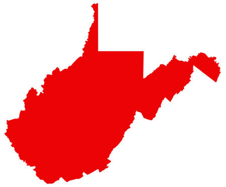vector illustration of map of West Virginia - U.S. stateのイラスト素材