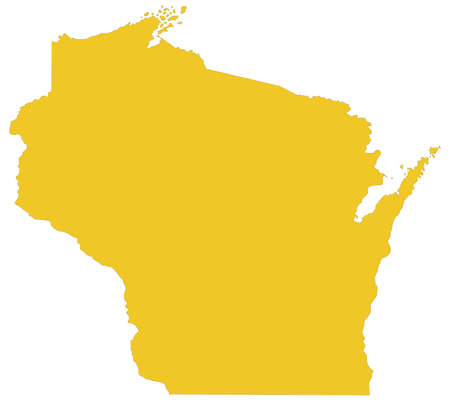 vector illustration of map of Wisconsin - U.S. stateのイラスト素材