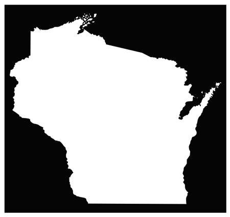 vector illustration of map of Wisconsin - U.S. stateのイラスト素材
