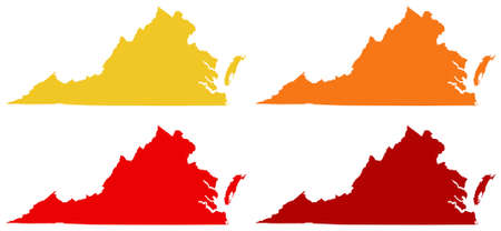 vector illustration of map of Virginia - U.S. stateのイラスト素材