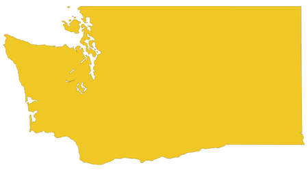 vector illustration of map of Washington State - U.S. stateのイラスト素材