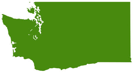 vector illustration of map of Washington State - U.S. stateのイラスト素材