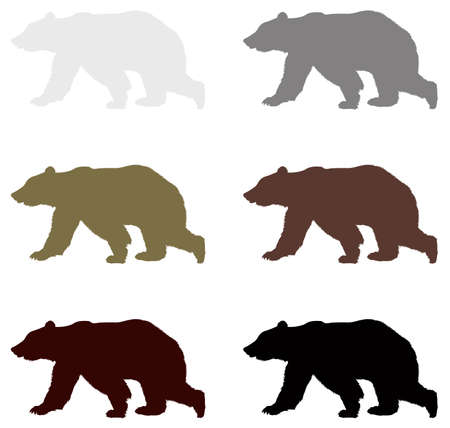 vector illustration of black bear silhouette