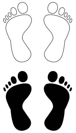 vector illustration of footprint silhouetteのイラスト素材