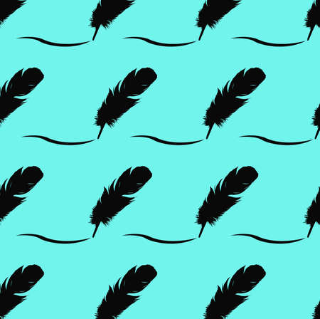 vector illustration of feather silhouette patternのイラスト素材