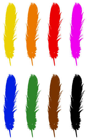 vector illustration of feather silhouetteのイラスト素材