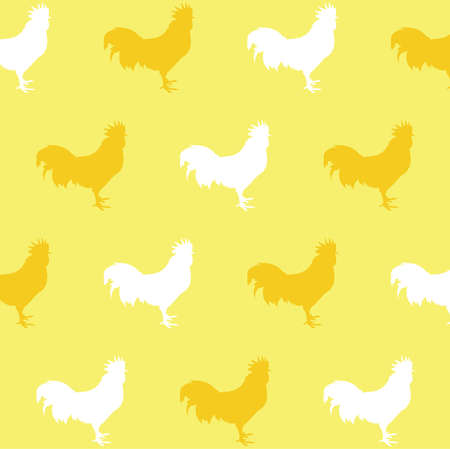 vector illustration of rooster pattern silhouetteのイラスト素材