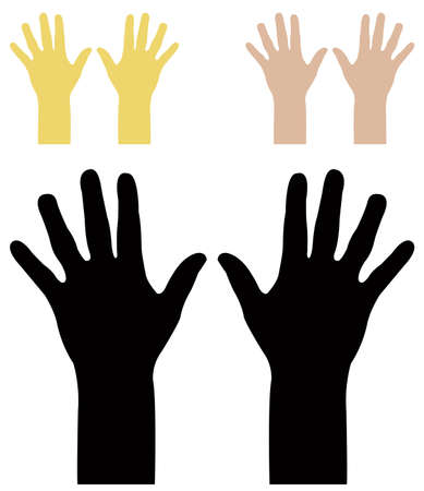 vector illustration of hand silhouetteのイラスト素材