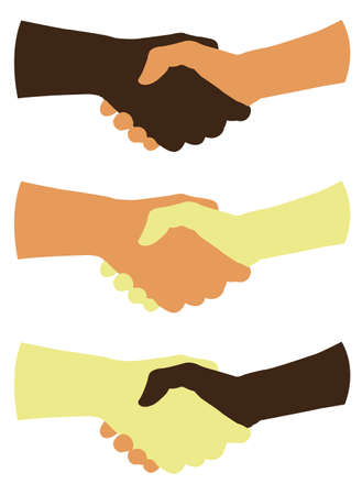 vector illustration of handshake silhouetteのイラスト素材