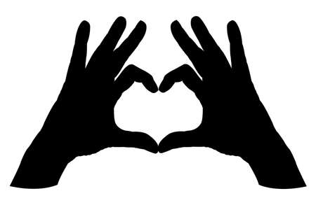 vector illustration of hand silhouetteのイラスト素材