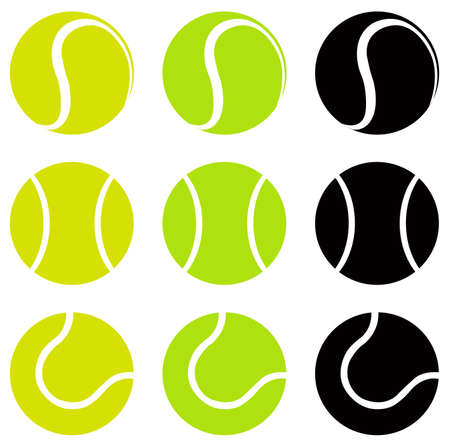 vector illustration of tennis balls silhouetteのイラスト素材
