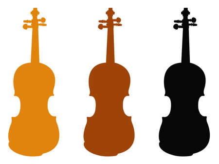 vector illustration of violin silhouetteのイラスト素材