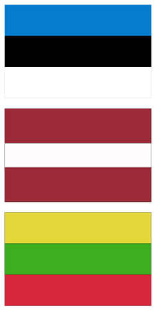 illustration of Baltic countries flagsのイラスト素材