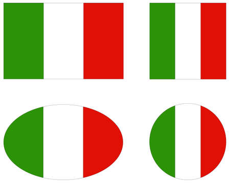vector illustration of Italy flagsのイラスト素材