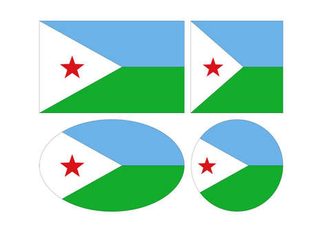 vector illustration of Djibouti flagsのイラスト素材