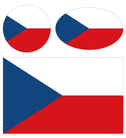 vector illustration of Czech Republic flagsのイラスト素材