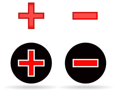 vector illustration of minus and plus signsのイラスト素材