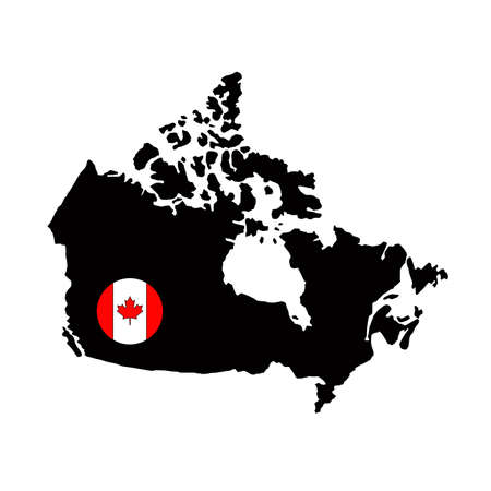 vector illustration of Canada map and flagのイラスト素材