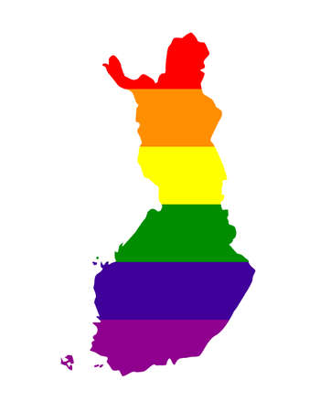 vector illustration of LGBT Finland mapのイラスト素材