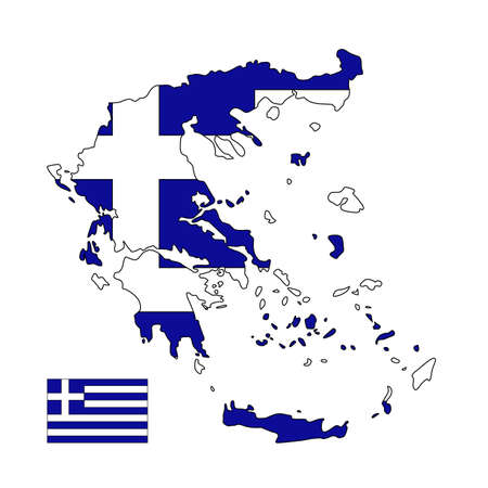 vector illustration of Greece map and flagのイラスト素材