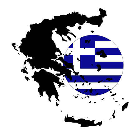 vector illustration of Greece map and flagのイラスト素材