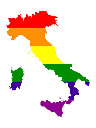 vector illustration of LGBT Italy mapのイラスト素材