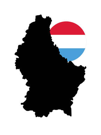 vector illustration of Luxembourg map and flagのイラスト素材