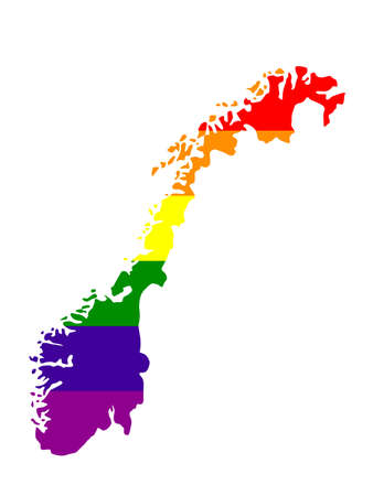 vector illustration of LGBT Norway mapのイラスト素材