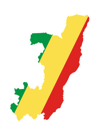 vector illustration of Republic of the Congo map and flagのイラスト素材