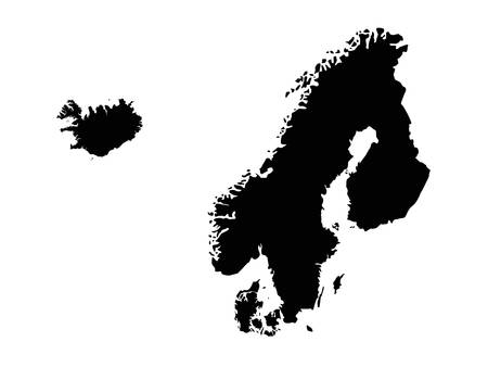 vector illustration of Scandinavian countries mapのイラスト素材