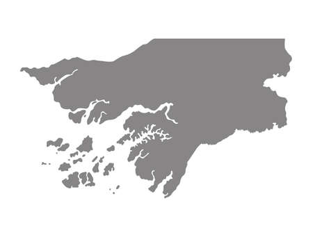 vector illustration of Guinea-Bissau mapのイラスト素材
