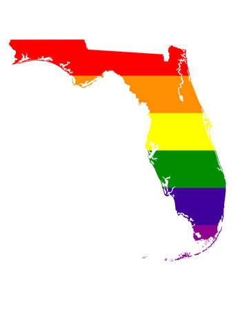 vector illustration of map of LGBT Florida - U.S. stateのイラスト素材