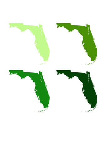 vector illustration of map of Florida - U.S. stateのイラスト素材