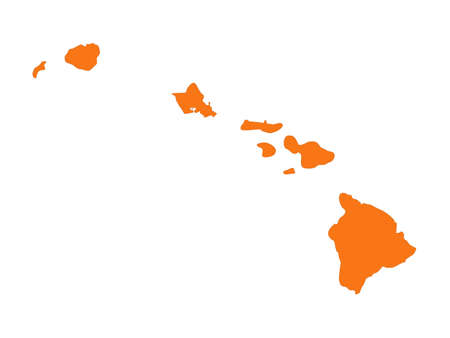 vector illustration of map of Hawaii Islands - U.S. stateのイラスト素材