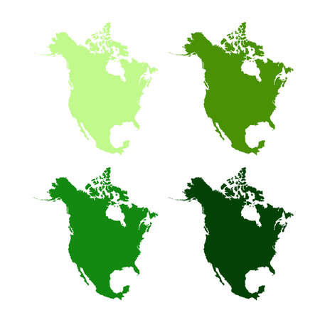 vector illustration of map of North Americaのイラスト素材