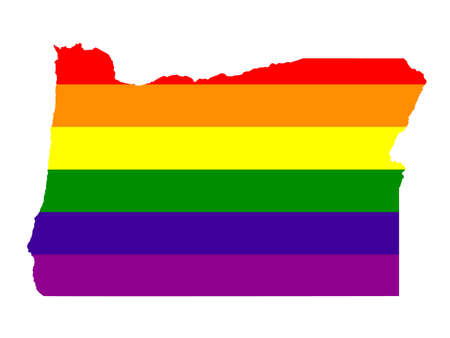 vector illustration of map of LGBT Oregon - U.S. stateのイラスト素材