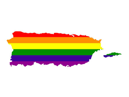vector illustration of map of LGBT Puerto Ricoのイラスト素材