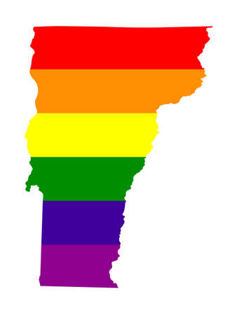 vector illustration of LGBT map of Vermont - U.S. stateのイラスト素材