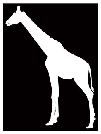 vector illustration of black giraffe silhouetteのイラスト素材