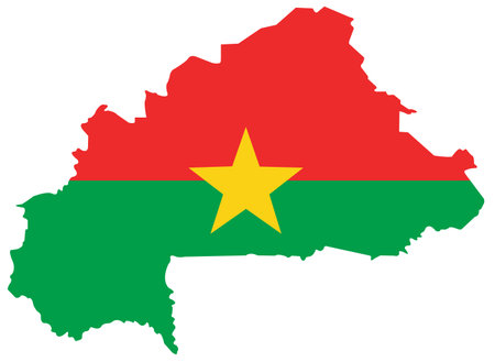 vector illustration of map of Burkina Faso with flag - Burkina Fasoのイラスト素材