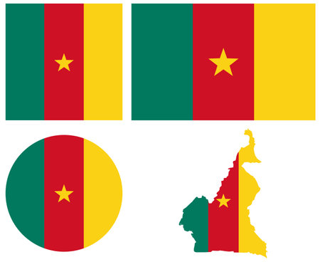 Cameroon Flag Vector Illustration 
Cameroon Flag Setのイラスト素材