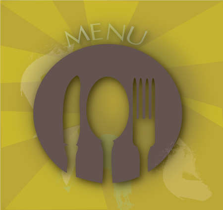 Restaurant Menu Design with Fork, Spoon and a Knifeのイラスト素材