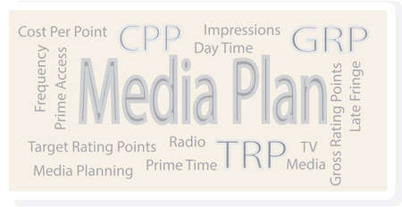 Media Plan  Media Planning Cloud with CPP, GRP and TRPのイラスト素材