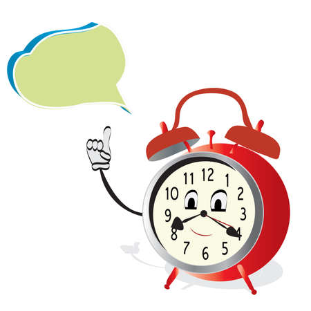 Talking Alarm Clock  Animated Watch with Speak Bubbleのイラスト素材