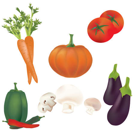 3D Set of Vegetables  Illustration Collectionのイラスト素材