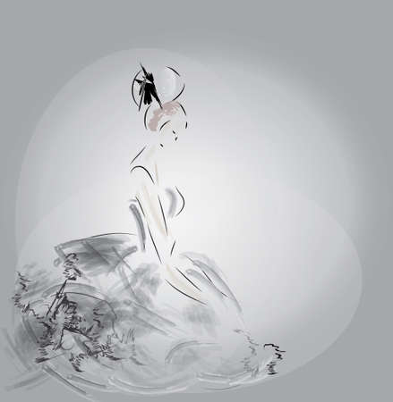 Fashion Woman in Ballet Costumeのイラスト素材