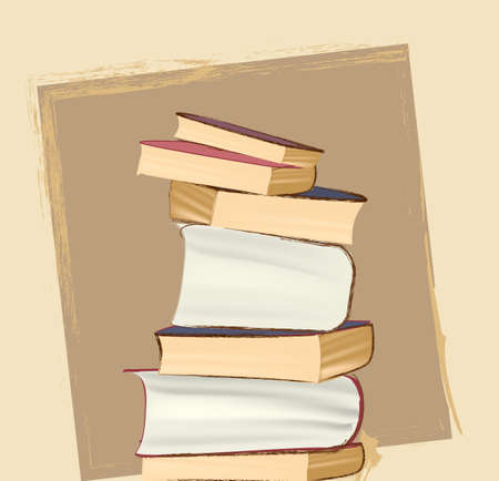 Big pile of Books. Education and learning conceptのイラスト素材