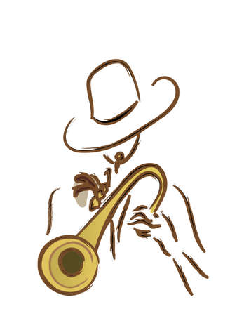 Man with Trumpet. のイラスト素材