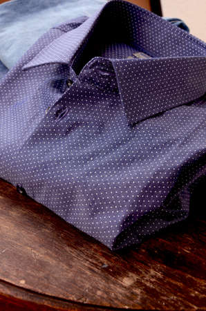 Fashion Dot Pattern Shirt Close up. Mans clothesの写真素材