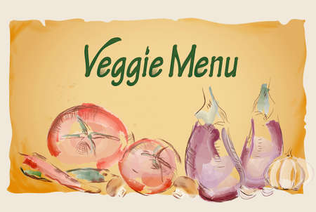 Vegetarian Menu Cover Designの写真素材